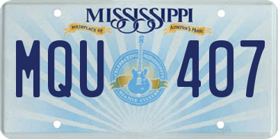 MS license plate MQU407