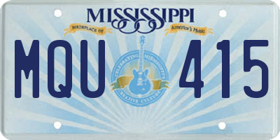MS license plate MQU415