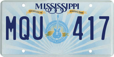 MS license plate MQU417