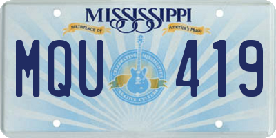 MS license plate MQU419