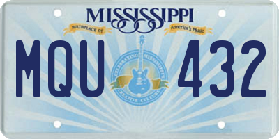 MS license plate MQU432