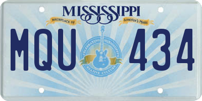 MS license plate MQU434
