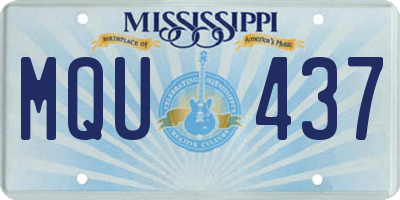 MS license plate MQU437