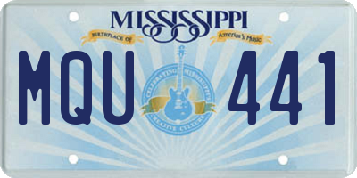 MS license plate MQU441