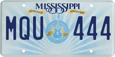MS license plate MQU444