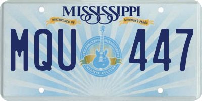 MS license plate MQU447