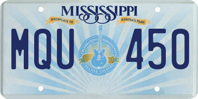 MS license plate MQU450