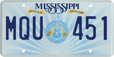 MS license plate MQU451