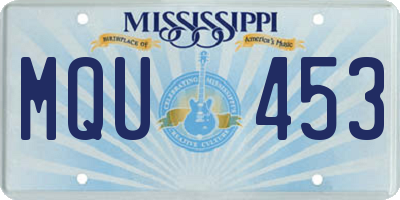 MS license plate MQU453