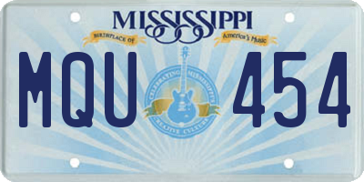 MS license plate MQU454