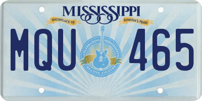 MS license plate MQU465