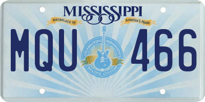 MS license plate MQU466