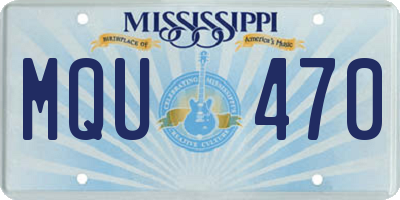 MS license plate MQU470