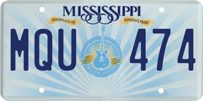 MS license plate MQU474
