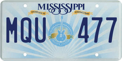 MS license plate MQU477