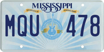 MS license plate MQU478