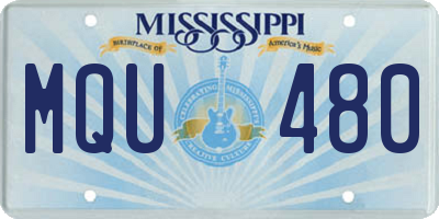 MS license plate MQU480