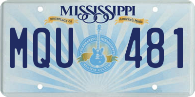 MS license plate MQU481