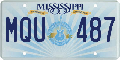 MS license plate MQU487