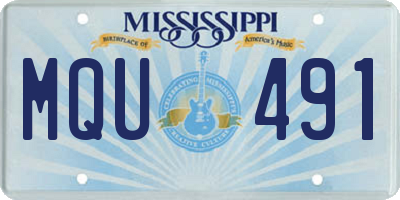MS license plate MQU491