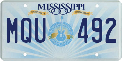MS license plate MQU492