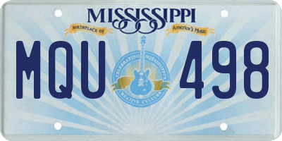 MS license plate MQU498