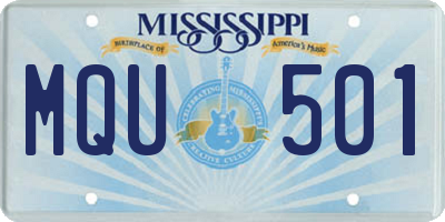 MS license plate MQU501
