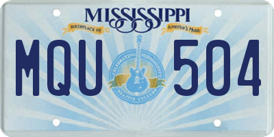MS license plate MQU504