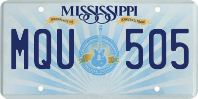 MS license plate MQU505