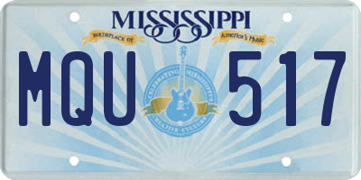 MS license plate MQU517