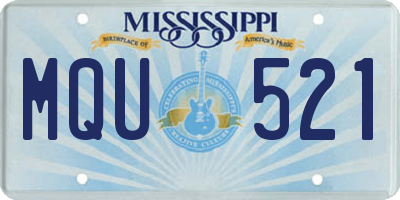 MS license plate MQU521