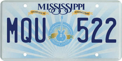 MS license plate MQU522