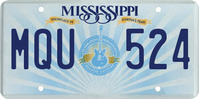 MS license plate MQU524