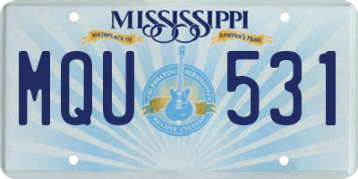 MS license plate MQU531