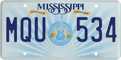 MS license plate MQU534