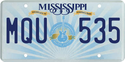 MS license plate MQU535