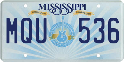 MS license plate MQU536