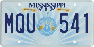 MS license plate MQU541