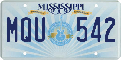 MS license plate MQU542