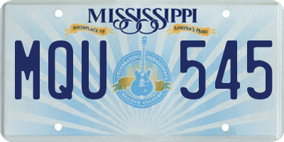 MS license plate MQU545