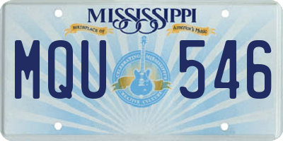 MS license plate MQU546