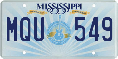 MS license plate MQU549
