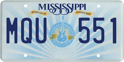 MS license plate MQU551