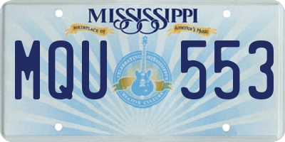 MS license plate MQU553