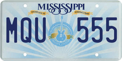 MS license plate MQU555