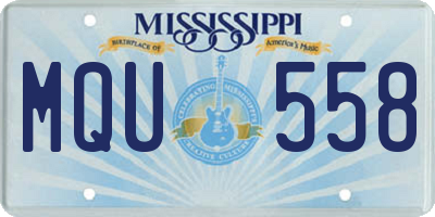 MS license plate MQU558