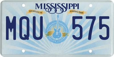 MS license plate MQU575