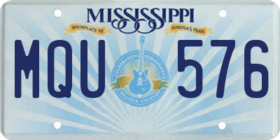 MS license plate MQU576