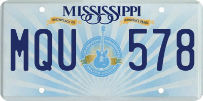 MS license plate MQU578