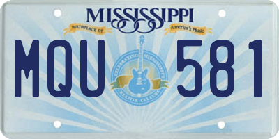 MS license plate MQU581
